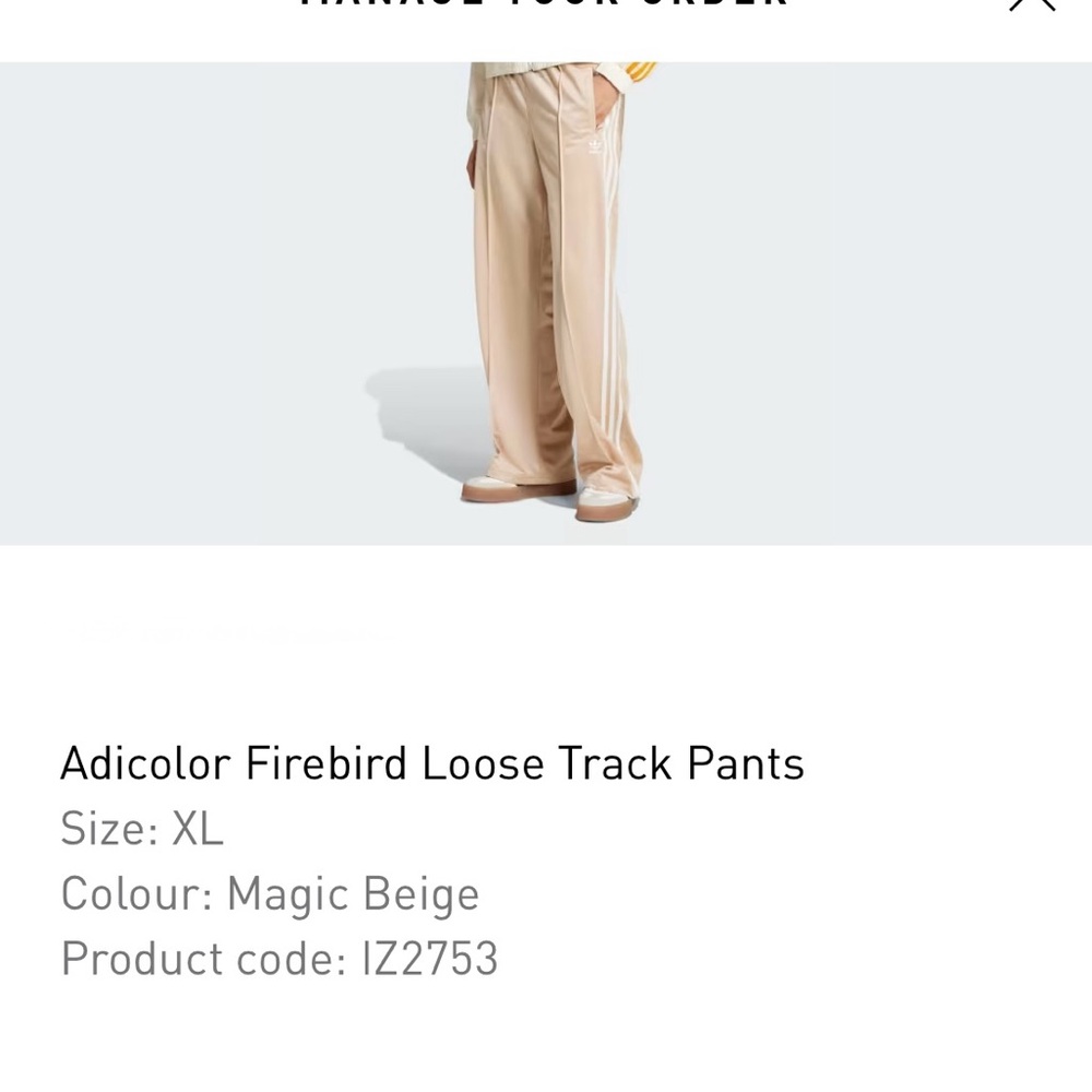Adidas Tan Track Pants Relaxed Fit Joggers